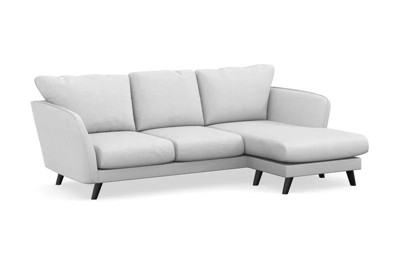 Trend Lyx 3-sits Högervänd L-formad Divansoffa i Tyg - Ljusgrå - Products - Möbler - Soffa - Divansoffa & schäslongsoffa - 4 sits soffa med divan