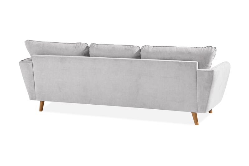 Trend Lyx 3-sits Högervänd L-formad Divansoffa i Tyg - Ljusgrå - Products - Möbler - Soffa - Divansoffa & schäslongsoffa - 4 sits soffa med divan