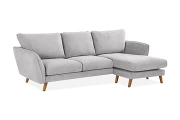 Trend Lyx 3-sits Högervänd L-formad Divansoffa i Tyg - Ljusgrå - Products - Möbler - Soffa - Divansoffa & schäslongsoffa - 4 sits soffa med divan