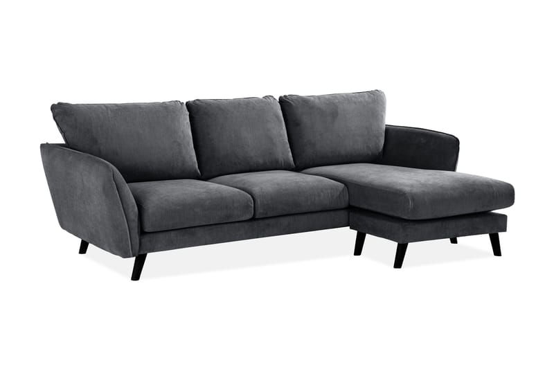 Trend Lyx 3-sits Högervänd L-formad Divansoffa i Tyg - Mörkgrå - Products - Möbler - Soffa - Divansoffa & schäslongsoffa - 4 sits soffa med divan
