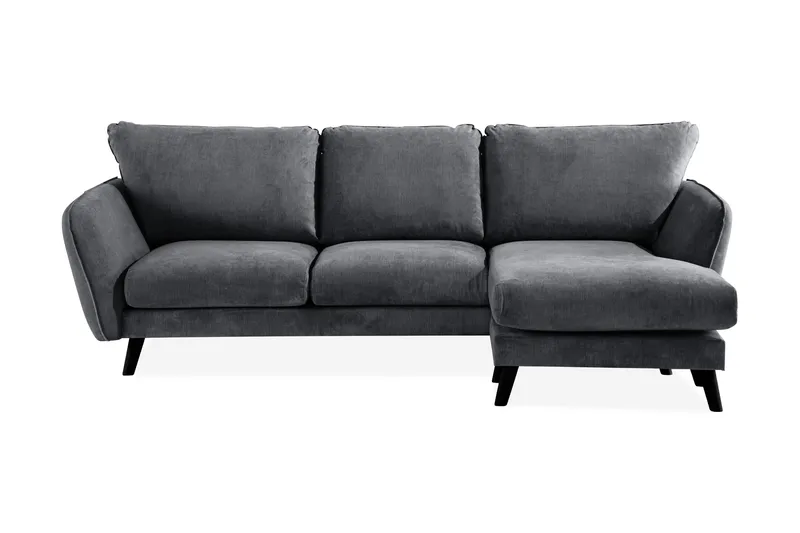 Trend Lyx 3-sits Högervänd L-formad Divansoffa i Tyg - Mörkgrå - Products - Möbler - Soffa - Divansoffa & schäslongsoffa - 4 sits soffa med divan