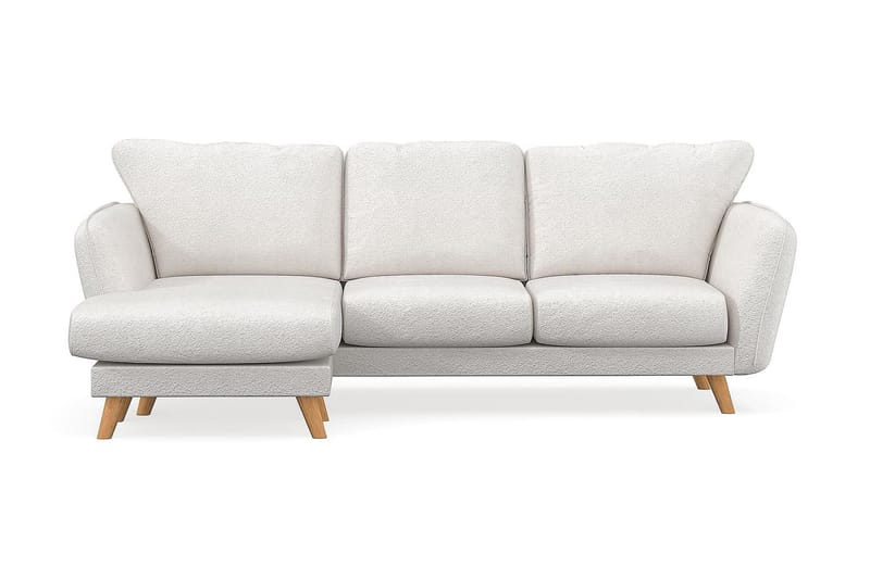 Trend Lyx 3-sits Vänstervänd L-formad Divansoffa i Bouclé - Vit - Products - Möbler - Soffa - Divansoffa & schäslongsoffa - 4 sits soffa med divan