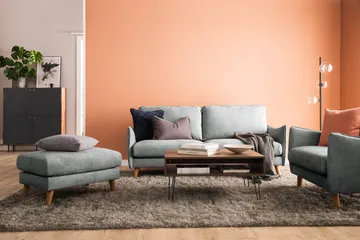 Trend Lyx 3-sits Vänstervänd L-formad Divansoffa i Tyg - Grå - Products - Möbler - Soffa - Divansoffa & schäslongsoffa - 4 sits soffa med divan