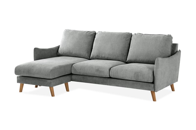 Trend Lyx 3-sits Vänstervänd L-formad Divansoffa i Tyg - Grå - Products - Möbler - Soffa - Divansoffa & schäslongsoffa - 4 sits soffa med divan