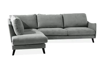 Trend Lyx 3-sits Vänstervänd L-formad Divansoffa i Tyg - Grå - Products - Möbler - Soffa - Divansoffa & schäslongsoffa - 4 sits soffa med divan
