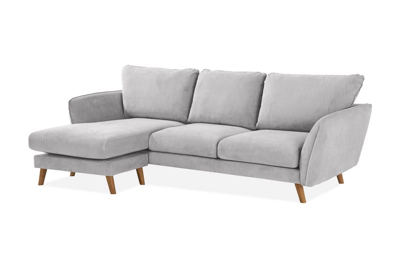 Trend Lyx 3-sits Vänstervänd L-formad Divansoffa i Tyg - Ljusgrå - Products - Möbler - Soffa - Divansoffa & schäslongsoffa - 4 sits soffa med divan
