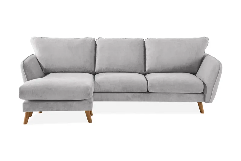 Trend Lyx 3-sits Vänstervänd L-formad Divansoffa i Tyg - Ljusgrå - Products - Möbler - Soffa - Divansoffa & schäslongsoffa - 4 sits soffa med divan