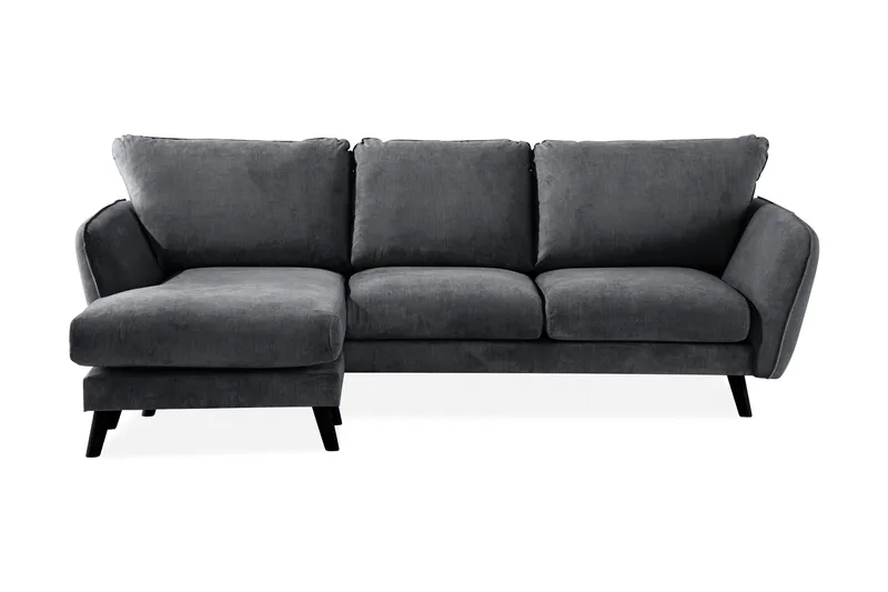 Trend Lyx 3-sits Vänstervänd L-formad Divansoffa i Tyg - Mörkgrå - Products - Möbler - Soffa - Divansoffa & schäslongsoffa - 4 sits soffa med divan