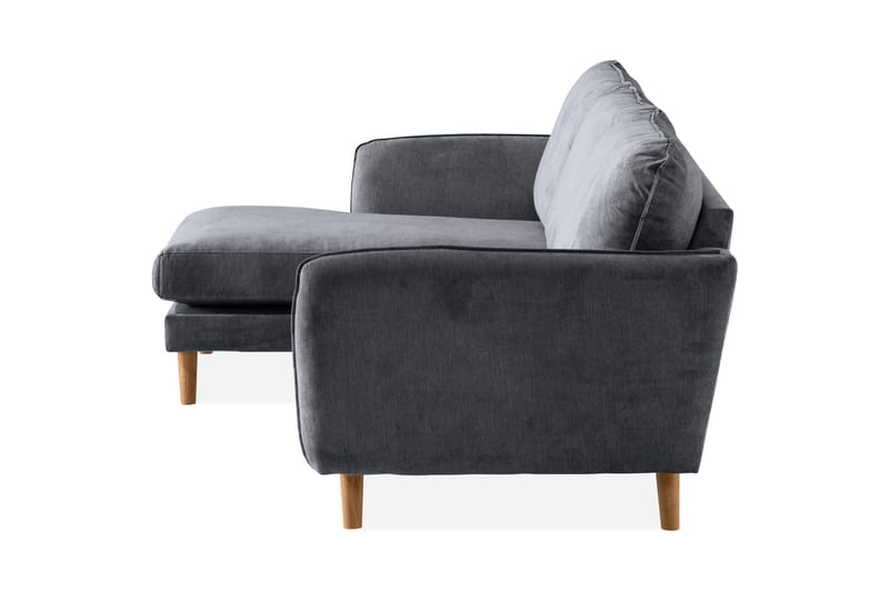 Trend Lyx 3-sits Vänstervänd L-formad Divansoffa i Tyg - Mörkgrå - Products - Möbler - Soffa - Divansoffa & schäslongsoffa - 4 sits soffa med divan