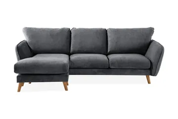 Trend Lyx 3-sits Vänstervänd L-formad Divansoffa i Tyg - Mörkgrå - Products - Möbler - Soffa - Divansoffa & schäslongsoffa - 4 sits soffa med divan