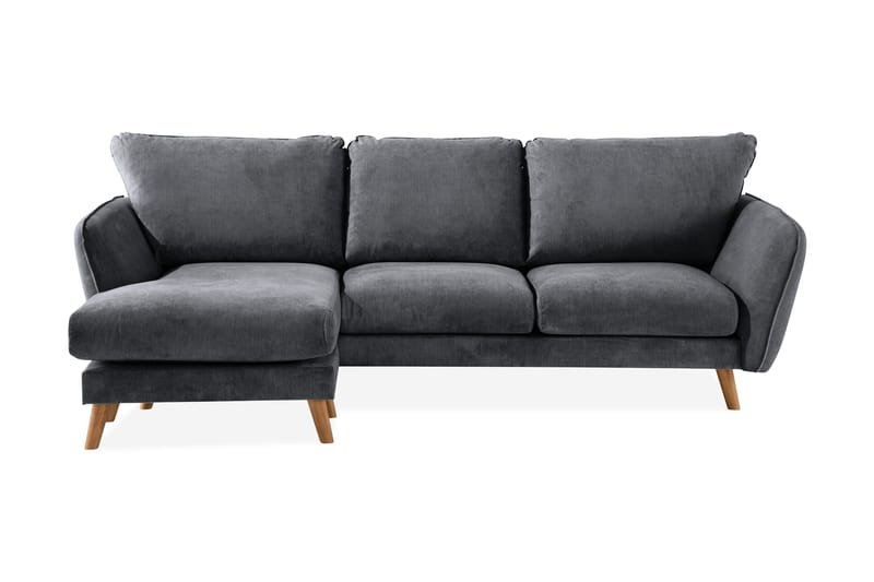 Trend Lyx 3-sits Vänstervänd L-formad Divansoffa i Tyg - Mörkgrå - Products - Möbler - Soffa - Divansoffa & schäslongsoffa - 4 sits soffa med divan