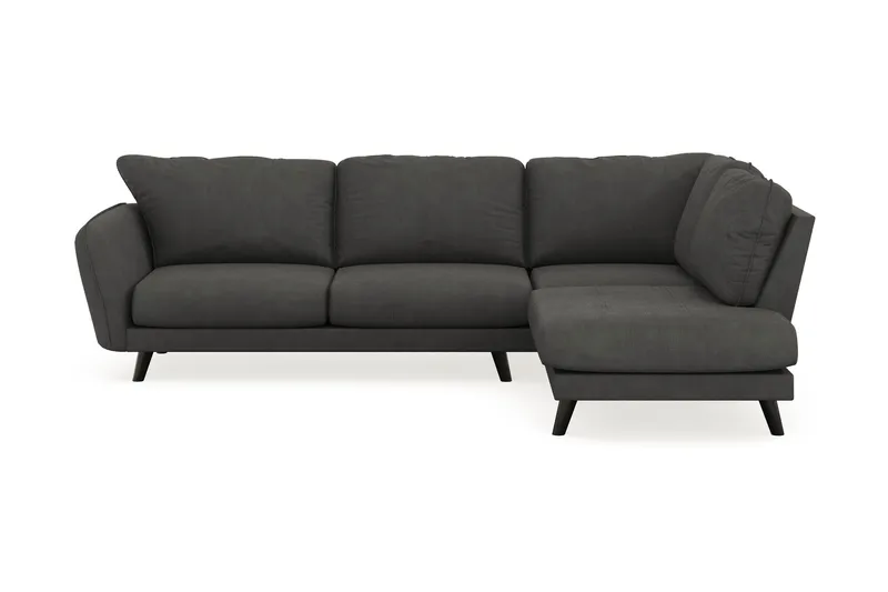 Trend Lyx 4-sits Högervänd L-formad Schäslongsoffa i Manchester, Mörkgrå