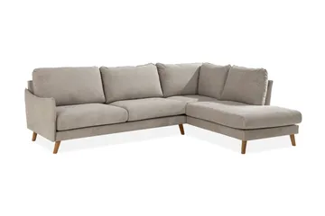 Trend Lyx 4-sits Högervänd L-formad Schäslongsoffa i Tyg - Beige - Products - Möbler - Soffa - Divansoffa & schäslongsoffa - 4 sits soffa med divan