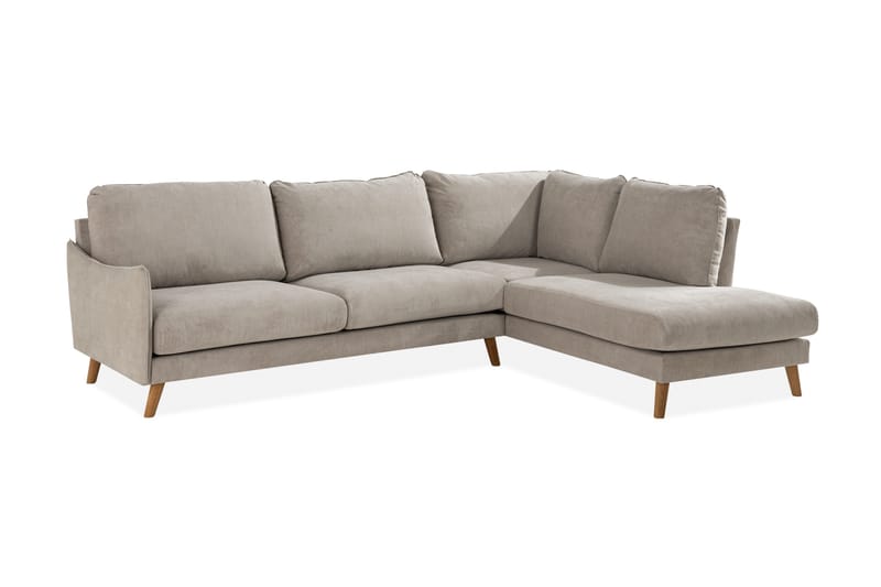 Trend Lyx 4-sits Högervänd L-formad Schäslongsoffa i Tyg - Beige - Products - Möbler - Soffa - Divansoffa & schäslongsoffa - 4 sits soffa med divan