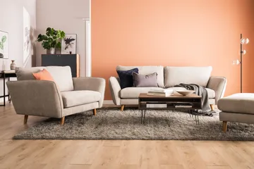 Trend Lyx 4-sits Högervänd L-formad Schäslongsoffa i Tyg - Beige - Products - Möbler - Soffa - Divansoffa & schäslongsoffa - 4 sits soffa med divan