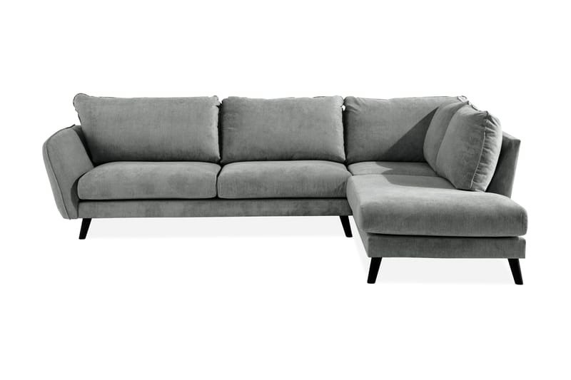 Trend Lyx 4-sits Högervänd L-formad Schäslongsoffa i Tyg - Grå - Products - Möbler - Soffa - Divansoffa & schäslongsoffa - 4 sits soffa med divan