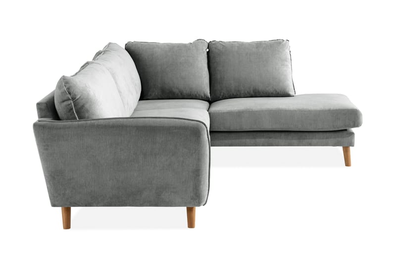 Trend Lyx 4-sits Högervänd L-formad Schäslongsoffa i Tyg - Grå - Products - Möbler - Soffa - Divansoffa & schäslongsoffa - 4 sits soffa med divan