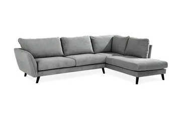 Trend Lyx 4-sits Högervänd L-formad Schäslongsoffa i Tyg - Grå - Products - Möbler - Soffa - Divansoffa & schäslongsoffa - 4 sits soffa med divan