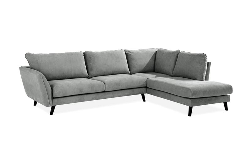 Trend Lyx 4-sits Högervänd L-formad Schäslongsoffa i Tyg - Grå - Products - Möbler - Soffa - Divansoffa & schäslongsoffa - 4 sits soffa med divan