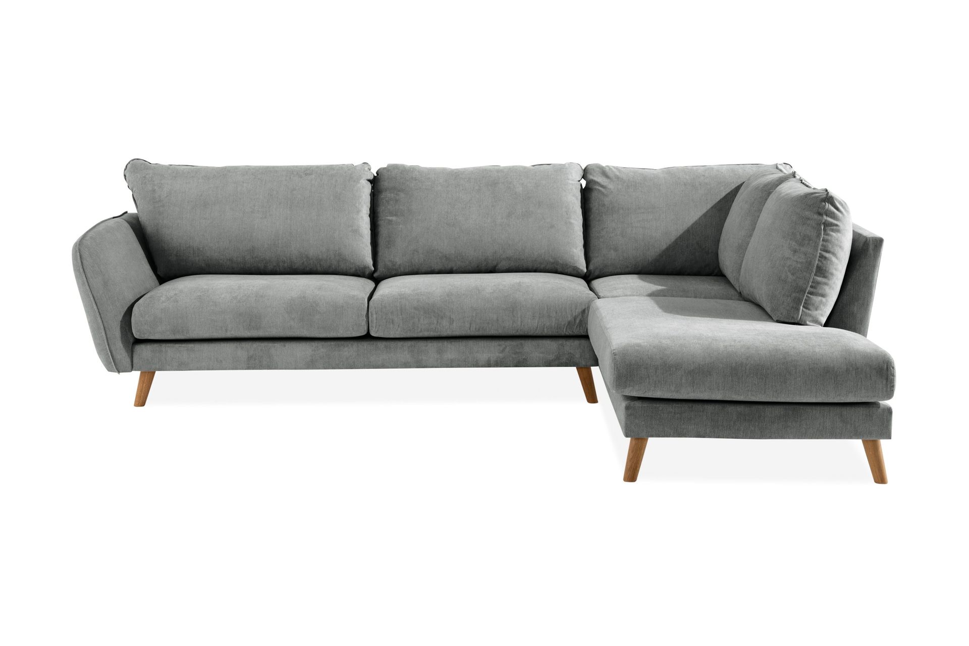 Trend Lyx 4-sits Högervänd L-formad Schäslongsoffa i Tyg