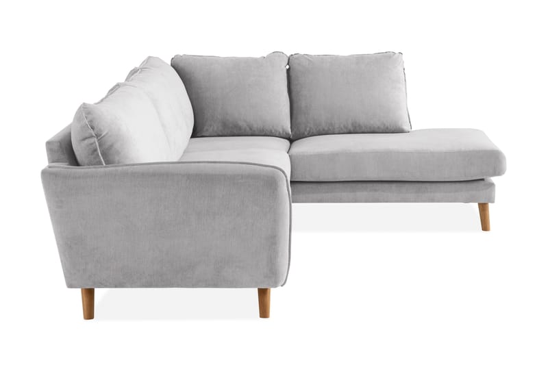 Trend Lyx 4-sits Högervänd L-formad Schäslongsoffa i Tyg - Ljusgrå - Products - Möbler - Soffa - Divansoffa & schäslongsoffa - 4 sits soffa med divan