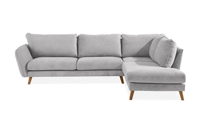 Trend Lyx 4-sits Högervänd L-formad Schäslongsoffa i Tyg - Ljusgrå - Products - Möbler - Soffa - Divansoffa & schäslongsoffa - 4 sits soffa med divan