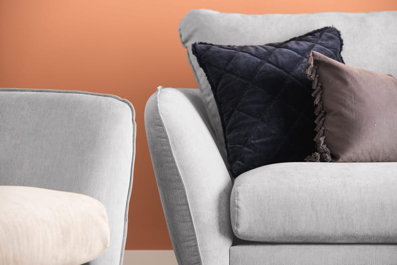 Trend Lyx 4-sits Högervänd L-formad Schäslongsoffa i Tyg - Ljusgrå - Products - Möbler - Soffa - Divansoffa & schäslongsoffa - 4 sits soffa med divan