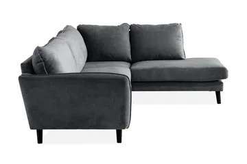 Trend Lyx 4-sits Högervänd L-formad Schäslongsoffa i Tyg - Mörkgrå - Products - Möbler - Soffa - Divansoffa & schäslongsoffa - 4 sits soffa med divan