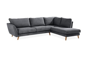 Trend Lyx 4-sits Högervänd L-formad Schäslongsoffa i Tyg - Mörkgrå - Products - Möbler - Soffa - Divansoffa & schäslongsoffa - 4 sits soffa med divan