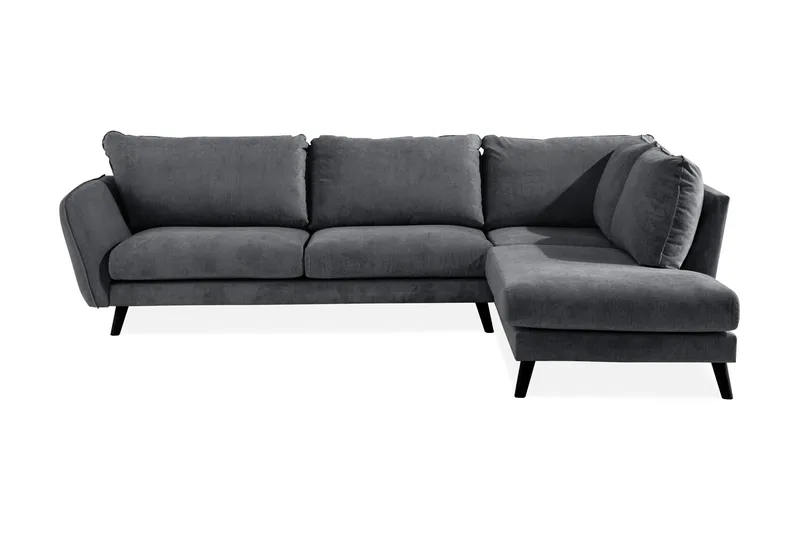 Trend Lyx 4-sits Högervänd L-formad Schäslongsoffa i Tyg - Mörkgrå - Products - Möbler - Soffa - Divansoffa & schäslongsoffa - 4 sits soffa med divan