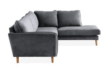 Trend Lyx 4-sits Högervänd L-formad Schäslongsoffa i Tyg - Mörkgrå - Products - Möbler - Soffa - Divansoffa & schäslongsoffa - 4 sits soffa med divan