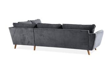 Trend Lyx 4-sits Högervänd L-formad Schäslongsoffa i Tyg - Mörkgrå - Products - Möbler - Soffa - Divansoffa & schäslongsoffa - 4 sits soffa med divan