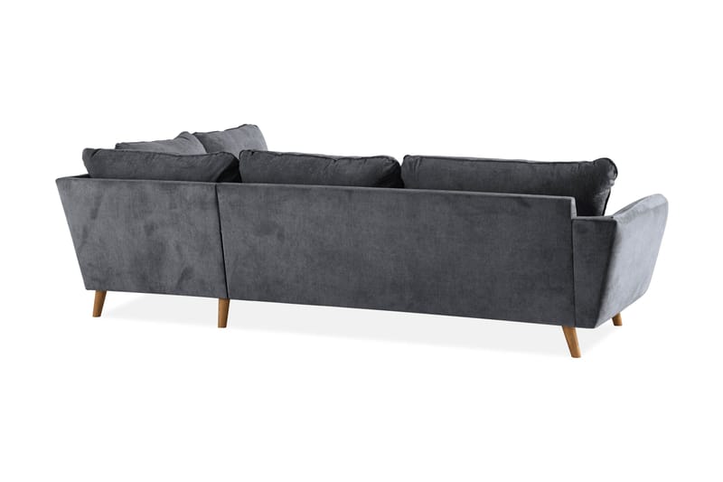 Trend Lyx 4-sits Högervänd L-formad Schäslongsoffa i Tyg - Mörkgrå - Products - Möbler - Soffa - Divansoffa & schäslongsoffa - 4 sits soffa med divan