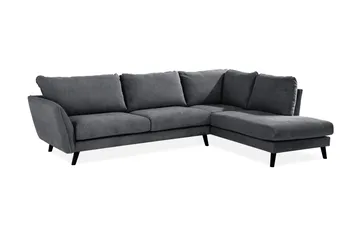 Trend Lyx 4-sits Högervänd L-formad Schäslongsoffa i Tyg - Mörkgrå - Products - Möbler - Soffa - Divansoffa & schäslongsoffa - 4 sits soffa med divan