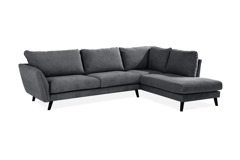 Trend Lyx 4-sits Högervänd L-formad Schäslongsoffa i Tyg - Mörkgrå - Products - Möbler - Soffa - Divansoffa & schäslongsoffa - 4 sits soffa med divan