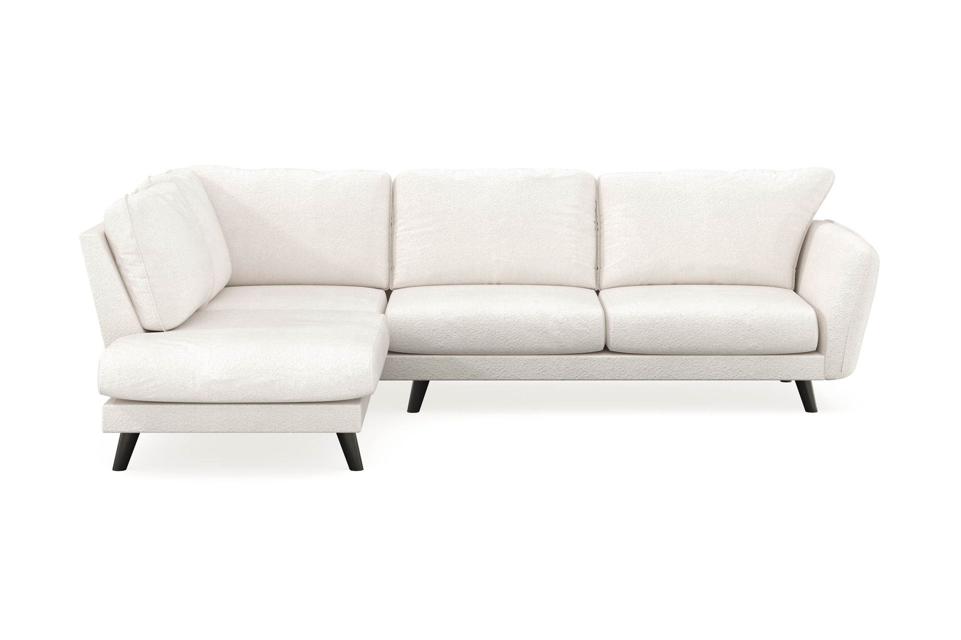 Trend Lyx 4-sits Vänstervänd L-formad Schäslongsoffa i Bouclé