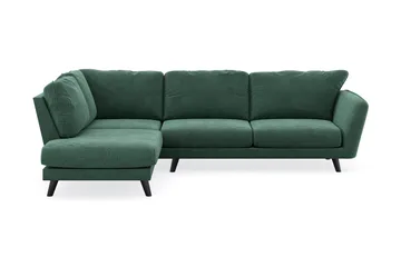 Trend Lyx 4-sits Vänstervänd L-formad Schäslongsoffa i Sammet - Mörkgrön - Products - Möbler - Soffa - Divansoffa & schäslongsoffa - 4 sits soffa med divan