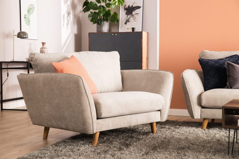 Trend Lyx 4-sits Vänstervänd L-formad Schäslongsoffa i Tyg - Beige - Products - Möbler - Soffa - Divansoffa & schäslongsoffa - 4 sits soffa med divan