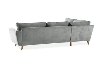 Trend Lyx 4-sits Vänstervänd L-formad Schäslongsoffa i Tyg - Grå - Products - Möbler - Soffa - Divansoffa & schäslongsoffa - 4 sits soffa med divan