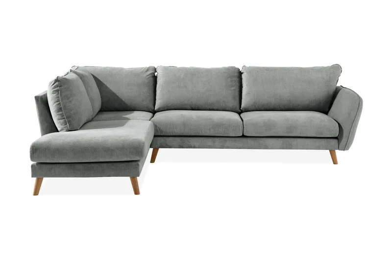 Trend Lyx 4-sits Vänstervänd L-formad Schäslongsoffa i Tyg - Grå - Products - Möbler - Soffa - Divansoffa & schäslongsoffa - 4 sits soffa med divan