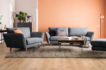 Trend Lyx 4-sits Vänstervänd L-formad Schäslongsoffa i Tyg - Mörkgrå - Products - Möbler - Soffa - Divansoffa & schäslongsoffa - 4 sits soffa med divan
