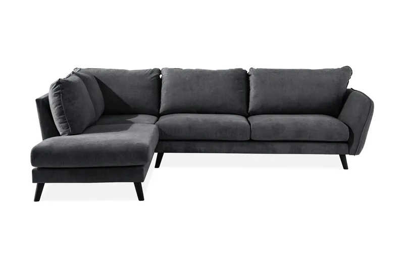 Trend Lyx 4-sits Vänstervänd L-formad Schäslongsoffa i Tyg - Mörkgrå - Products - Möbler - Soffa - Divansoffa & schäslongsoffa - 4 sits soffa med divan