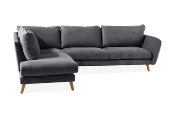 Trend Lyx 4-sits Vänstervänd L-formad Schäslongsoffa i Tyg - Mörkgrå - Products - Möbler - Soffa - Divansoffa & schäslongsoffa - 4 sits soffa med divan