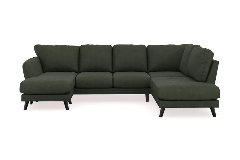 Trend Lyx 4-sits Vänstervänd U-formad Soffa med Divan och Schäslong i Manchester - Mörkgrön - Products - Möbler - Soffa - Divansoffa & schäslongsoffa - 4 sits soffa med divan