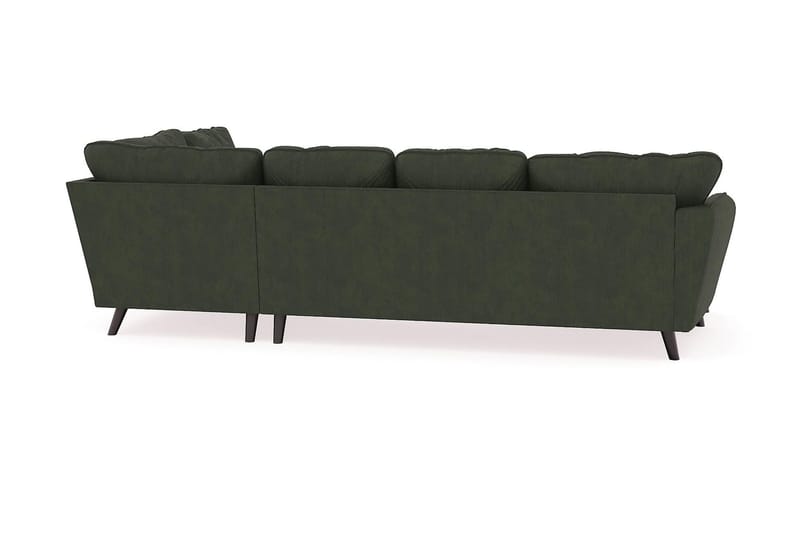 Trend Lyx 4-sits Vänstervänd U-formad Soffa med Divan och Schäslong i Manchester - Mörkgrön - Products - Möbler - Soffa - Divansoffa & schäslongsoffa - 4 sits soffa med divan