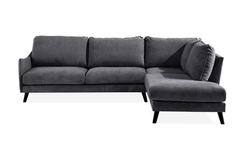 Trend Lyx Schäslongsoffa Höger - Mörkgrå/Svart - Products - Möbler - Soffa - Divansoffa & schäslongsoffa - 4 sits soffa med divan