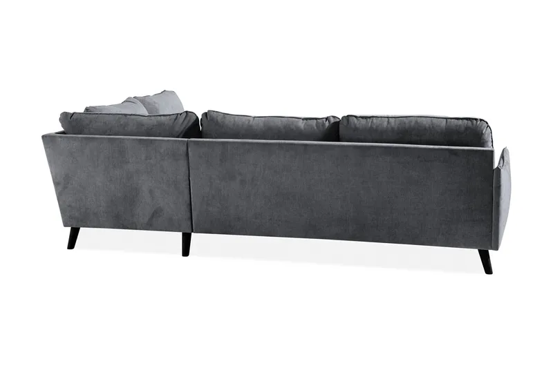Trend Lyx Schäslongsoffa Höger - Mörkgrå/Svart - Products - Möbler - Soffa - Divansoffa & schäslongsoffa - 4 sits soffa med divan