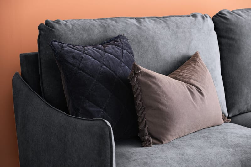 Trend Lyx Schäslongsoffa Höger - Mörkgrå/Svart - Products - Möbler - Soffa - Divansoffa & schäslongsoffa - 4 sits soffa med divan