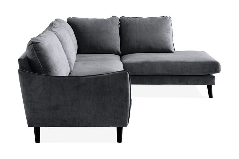 Trend Lyx Schäslongsoffa Höger - Mörkgrå/Svart - Products - Möbler - Soffa - Divansoffa & schäslongsoffa - 4 sits soffa med divan
