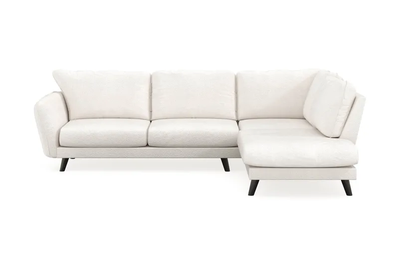 Trend Lyx Schäslongsoffa Höger, Vit|Bouclé